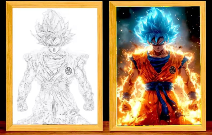 Aura Saiyan Cuadro LED